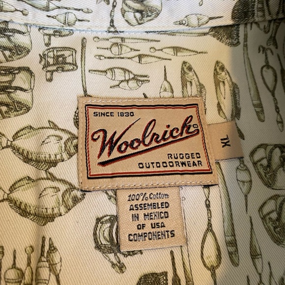 🎣 Mens Woolrich fishing button up XL - Picture 10 of 13